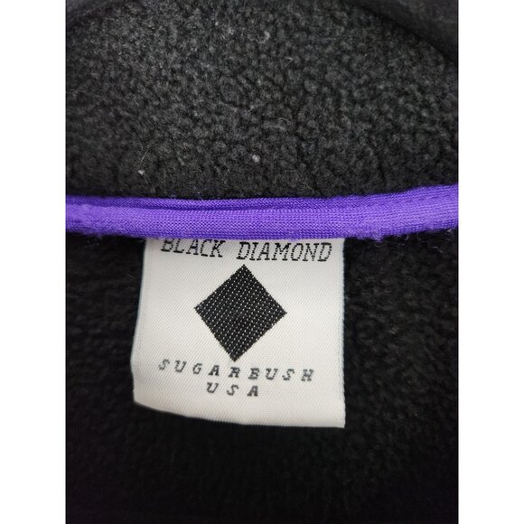 Vintage 90’s Black Diamond Sugarbush Black/Purple Full Zip Up Fleece Ski USA XL - Picture 7 of 13